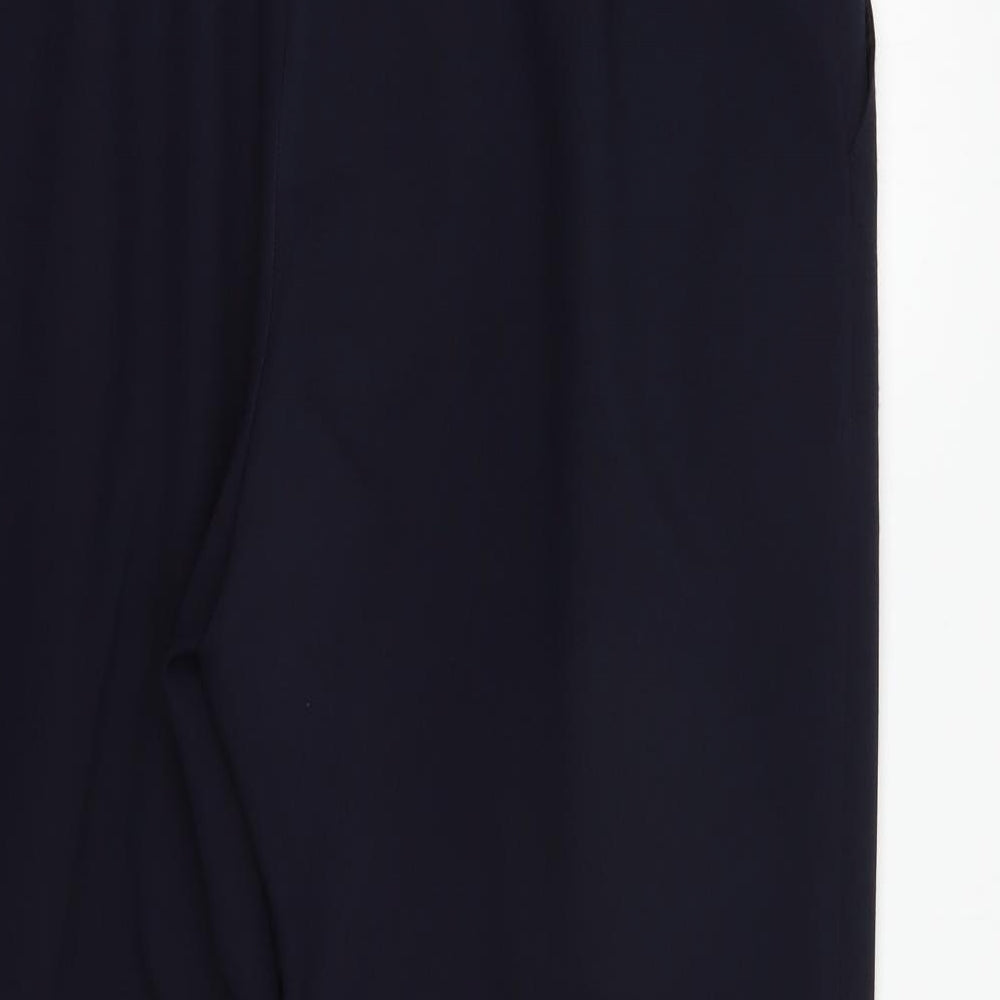 Marks and Spencer Womens Blue Polyester Dress Pants Trousers Size 18 L26 in Regular Button