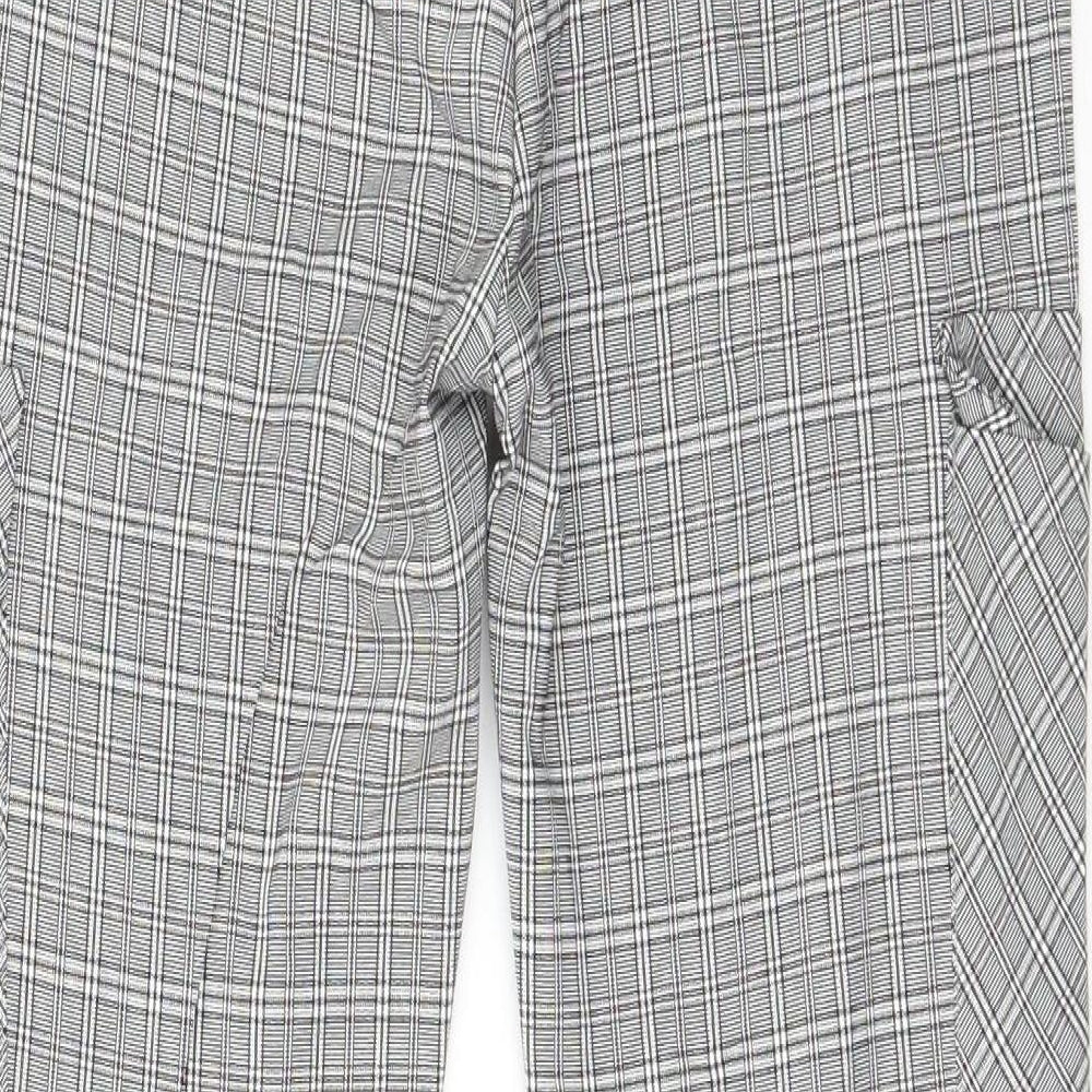 Cherry Koko Womens Grey Plaid Cotton Trousers Size M L25.5 in Regular