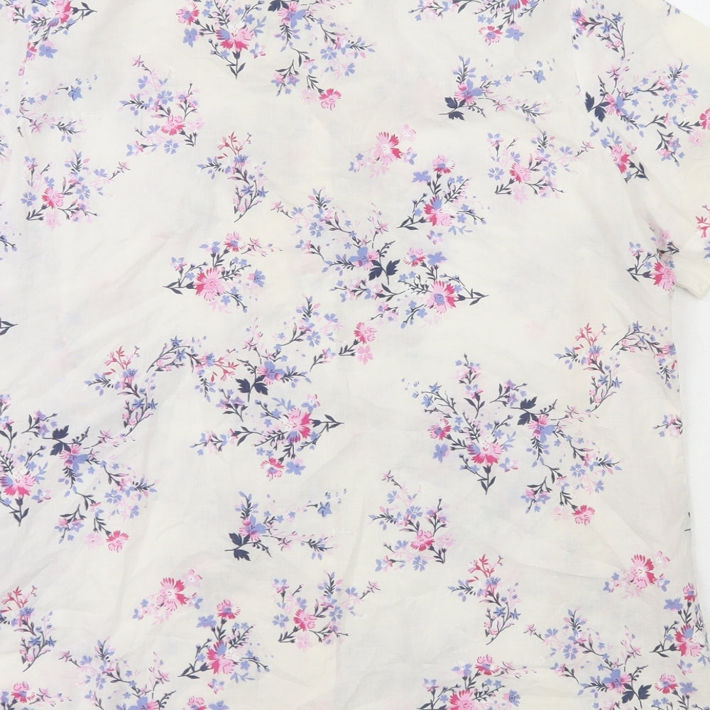 Damart Boys Multicoloured 100% Cotton Basic Button-Up Size 14 Years Collared - Flowers