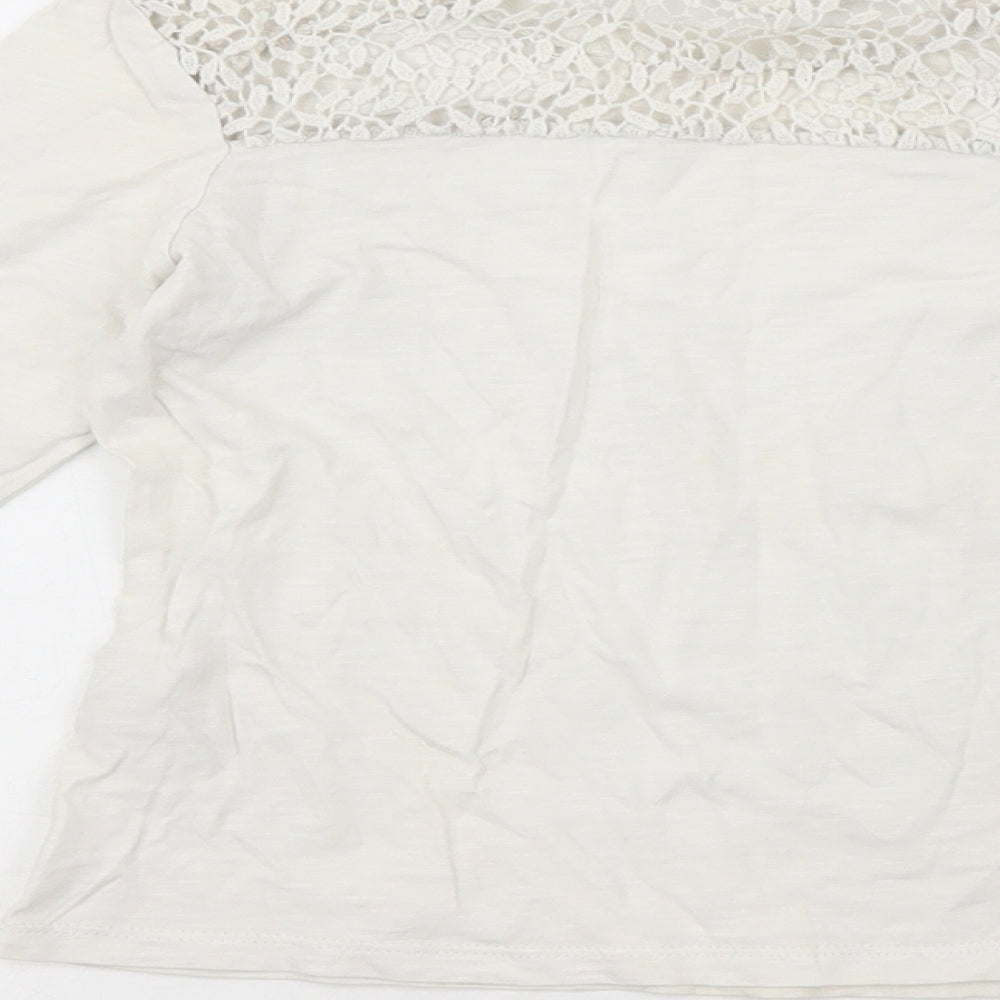 Tammy Girl Girls White 100% Cotton Basic Casual Size 7-8 Years Crew Neck