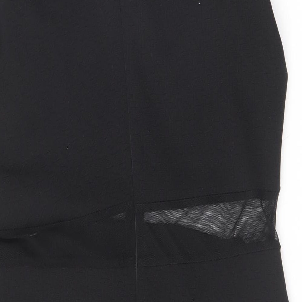 F&H Womens Black Polyester Bodycon Size L Boat Neck