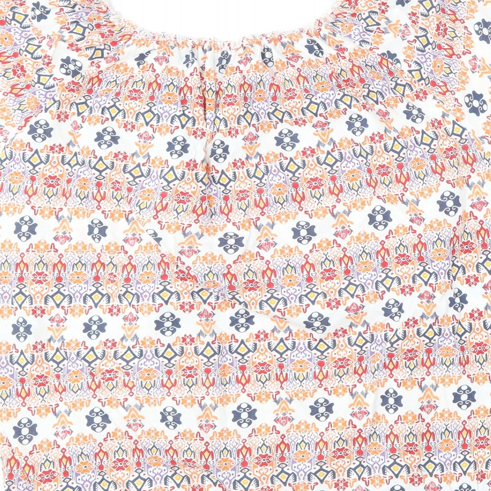 BPC Selection Womens Multicoloured Geometric Polyester Basic T-Shirt Size XL Off the Shoulder