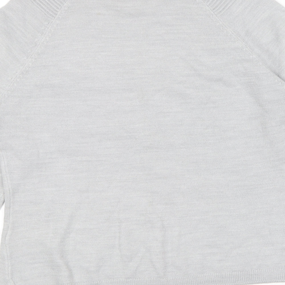 Marks & Spencer Womens Grey Round Neck Acrylic Pullover Jumper Size 10