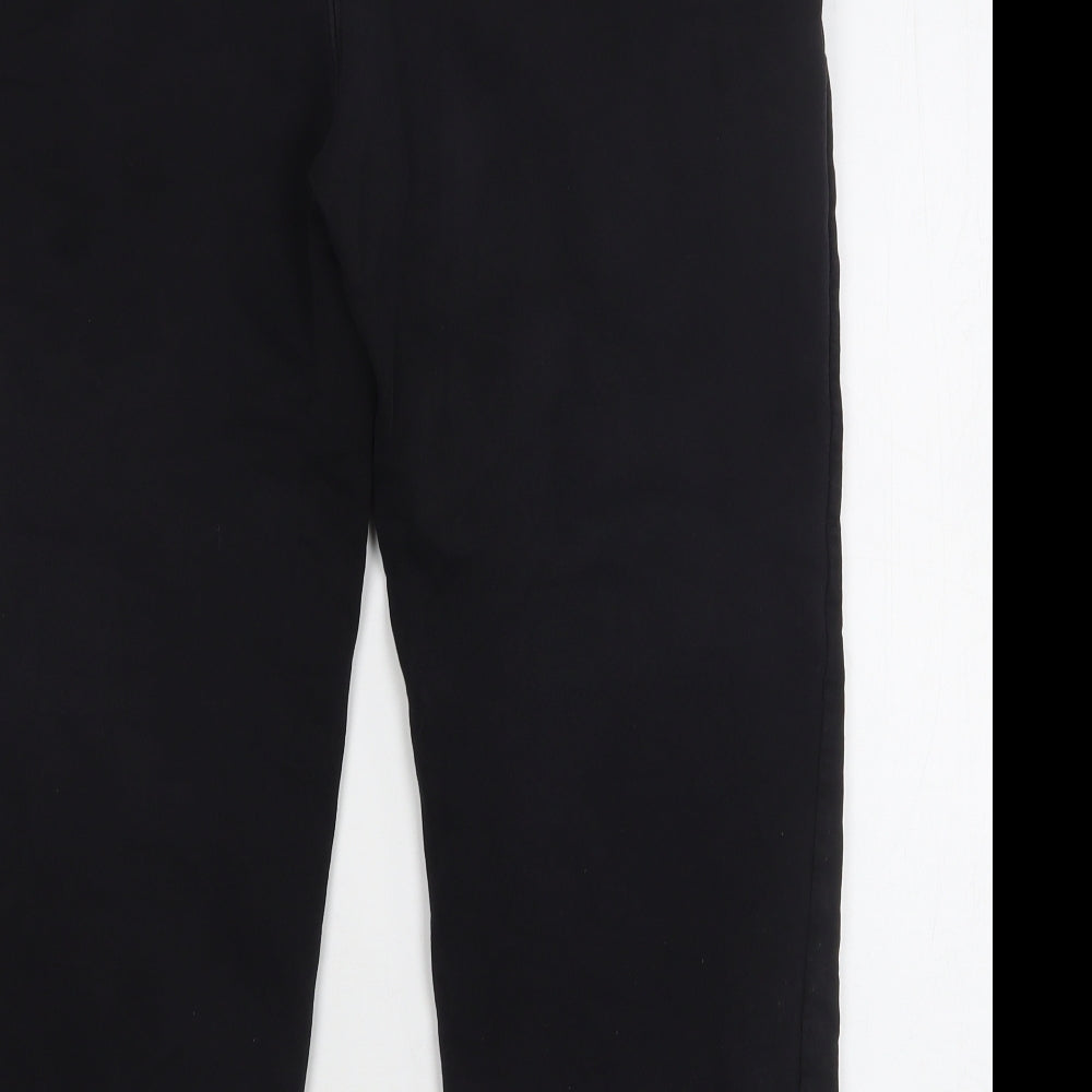 Easy Mens Black Cotton Sweatpants Trousers Size M L25 in Regular Drawstring - Cropped
