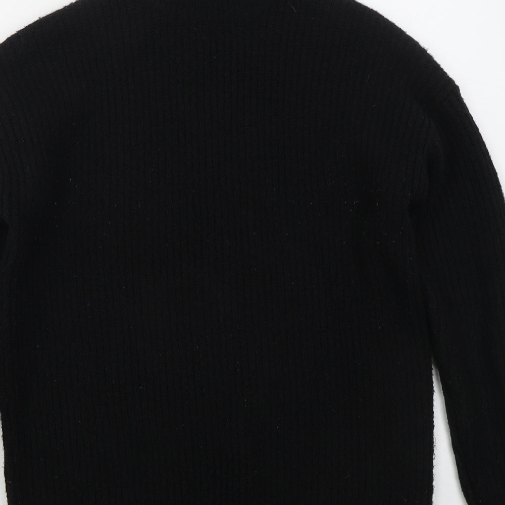 New Look Womens Black Roll Neck Acrylic Pullover Jumper Size S