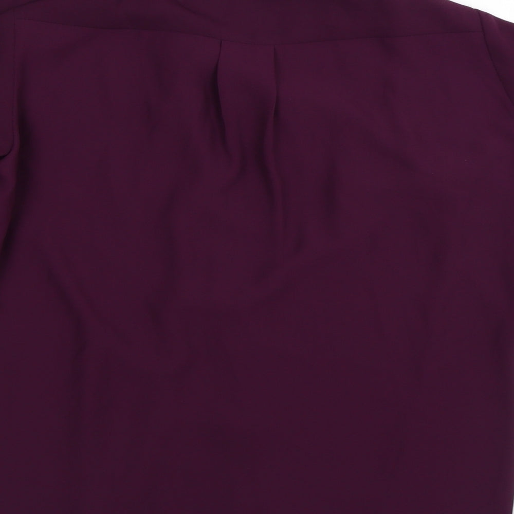 Preworn Womens Purple Collared Polyester Cardigan Jumper Size S
