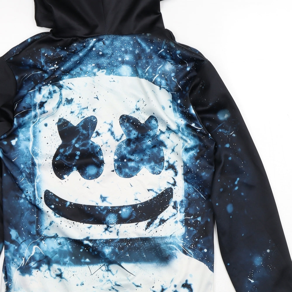 Preworn Mens Black Polyester Pullover Hoodie Size S