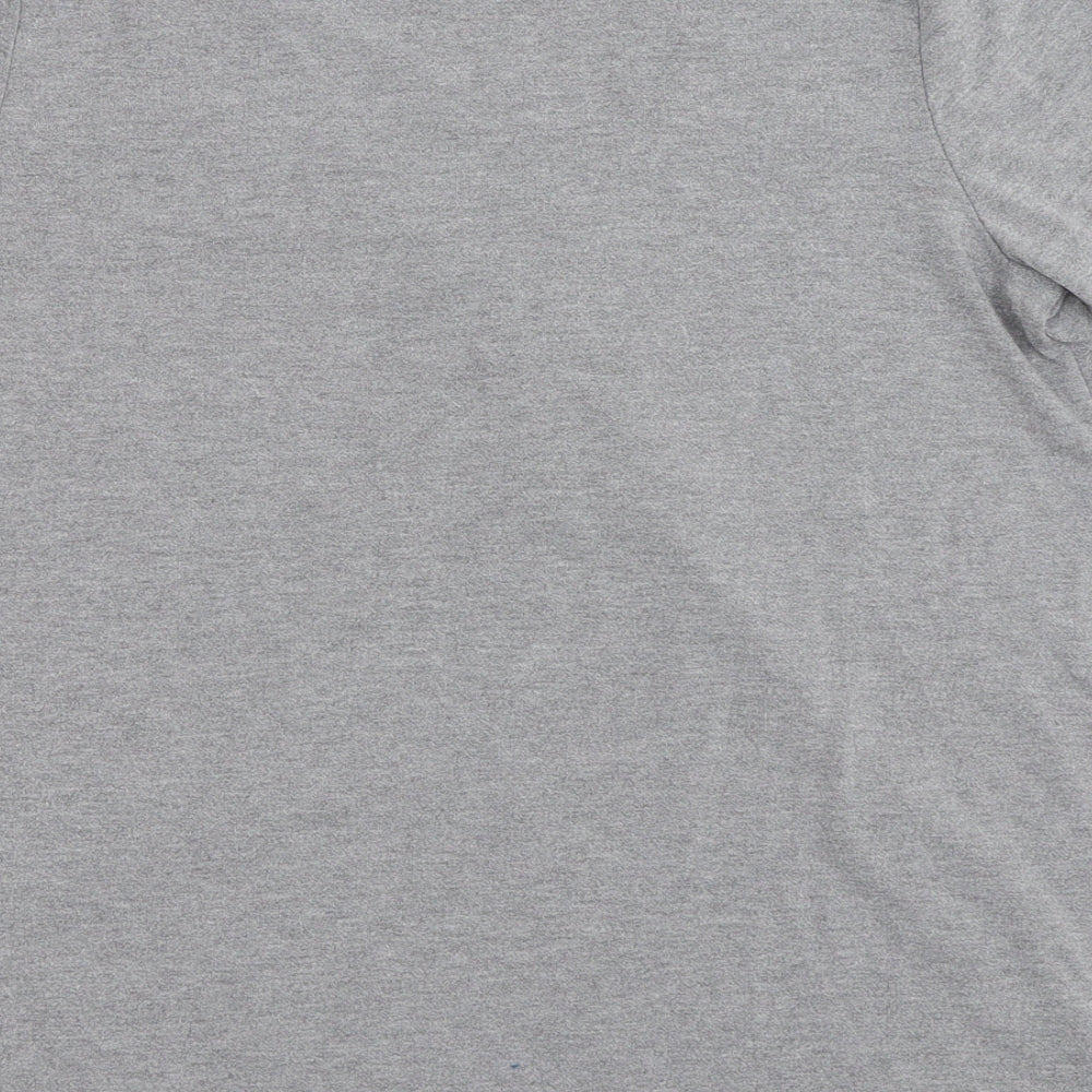 Topshop Womens Grey Polyester Basic T-Shirt Size 8 V-Neck
