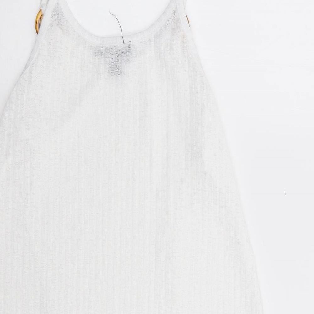 Primark Womens Ivory Polyester Camisole Tank Size S Round Neck - Ribbed