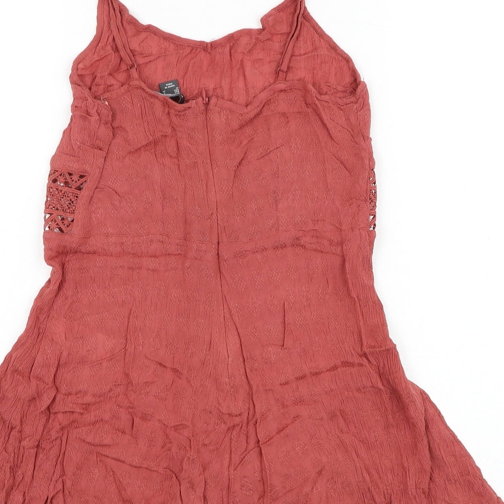 Primark Womens Red Viscose Playsuit One-Piece Size 6 L3 in Pullover