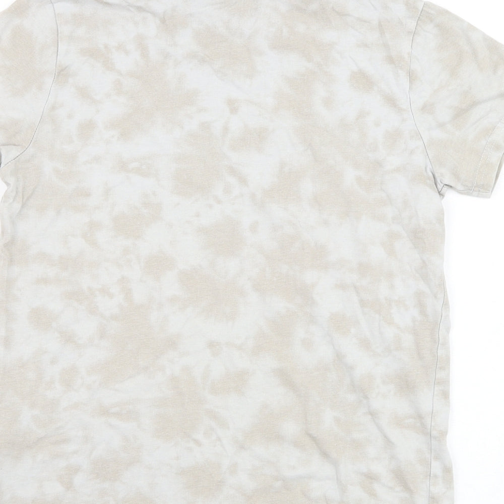 Primark Boys Grey Cotton Basic T-Shirt Size 10-11 Years Round Neck Pullover - Tie dye