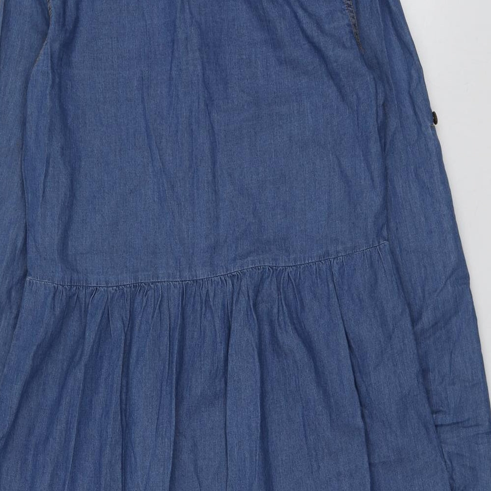 Polo Login Womens Blue Cotton Skater Dress Size S Collared