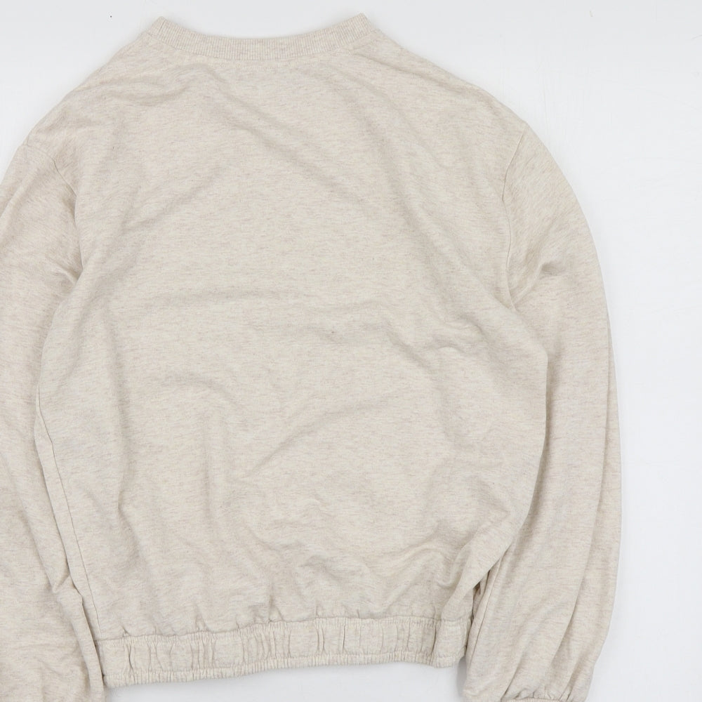 New Look Womens Beige Polyester Pullover Sweatshirt Size 8