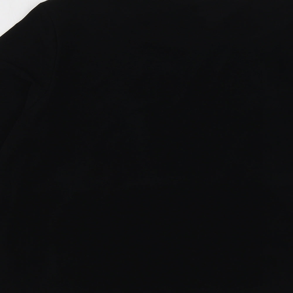 Trawelers Womens Black Polyester Basic Blouse Size 6 Round Neck