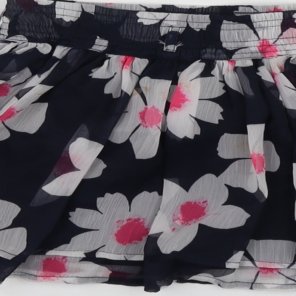 Young Dimension Girls Blue Floral Polyester Skater Skirt Size 3-4 Years Regular