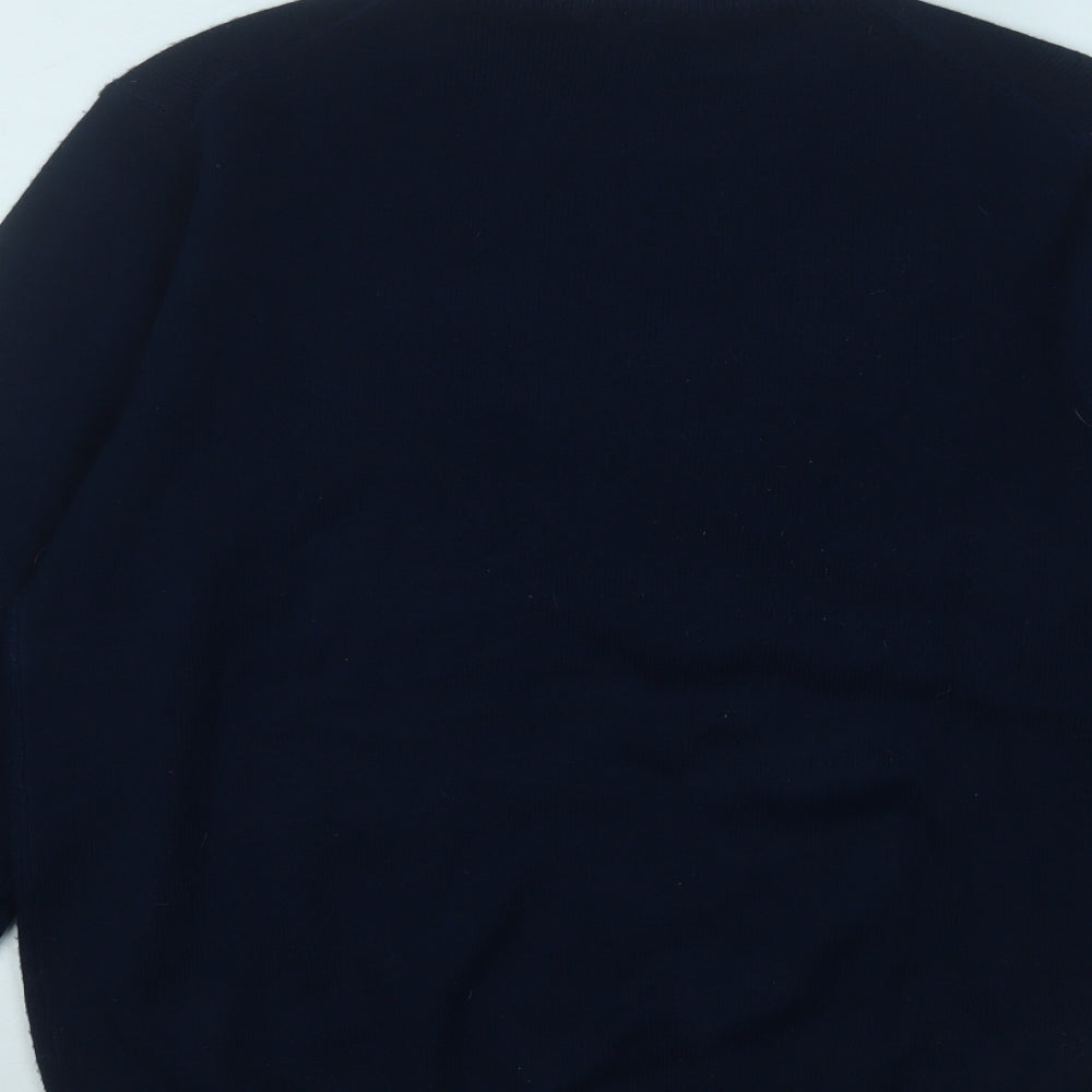 HENRY BARROWS Mens Blue Round Neck Acrylic Pullover Jumper Size L