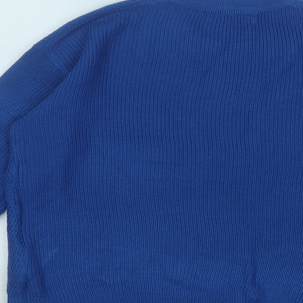 TIFFOSI Womens Blue Round Neck Acrylic Pullover Jumper Size XS