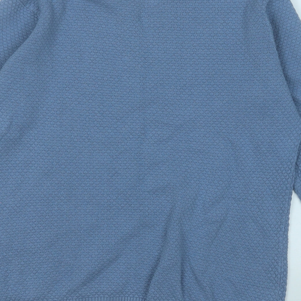 TIFFOSI Womens Blue Round Neck Cotton Pullover Jumper Size M