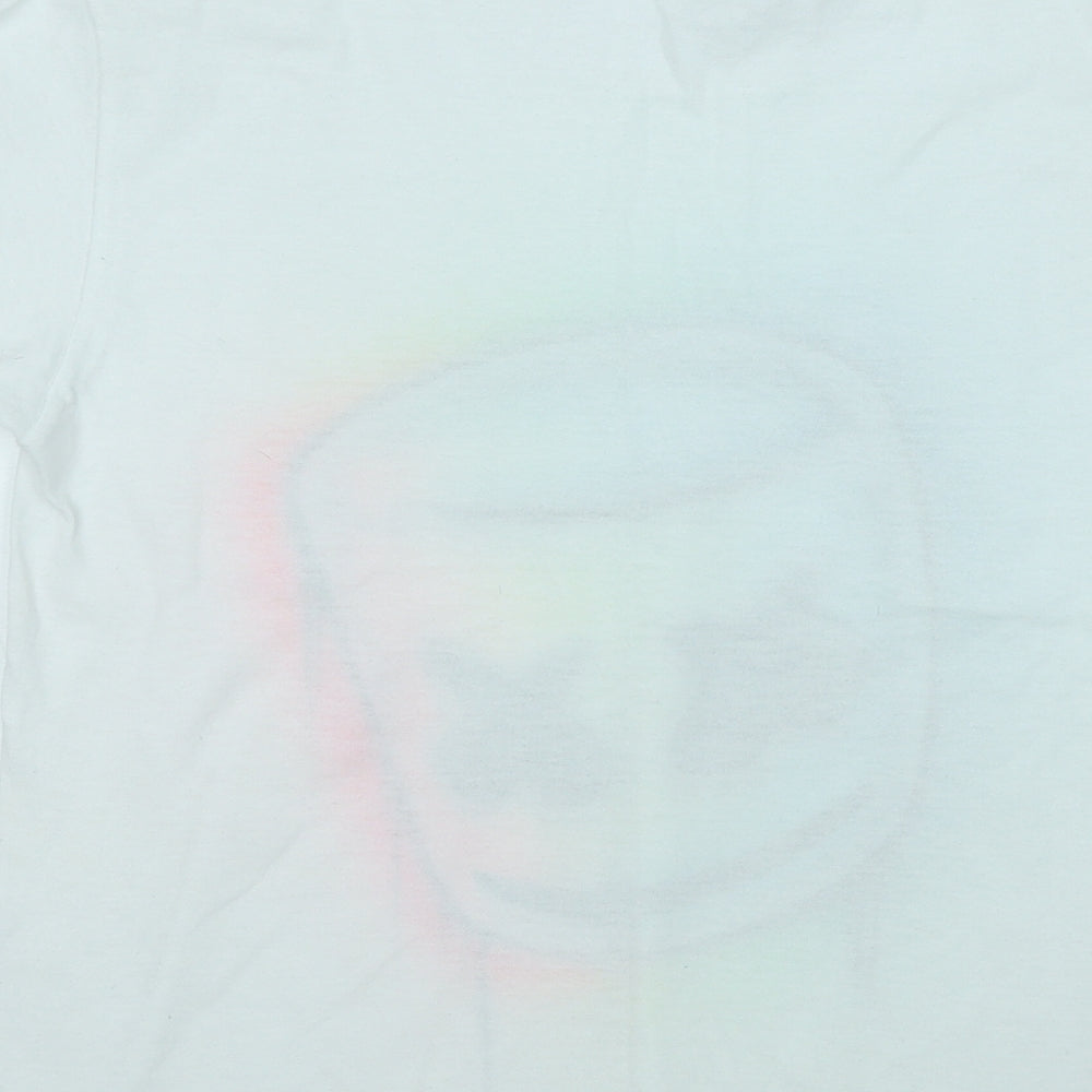 Gildan Boys White Cotton Basic T-Shirt Size L Round Neck - Marshmallow