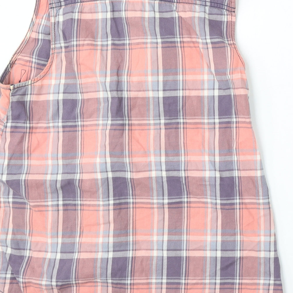 New Look Womens Multicoloured Plaid Cotton Basic Button-Up Size 12 Collared
