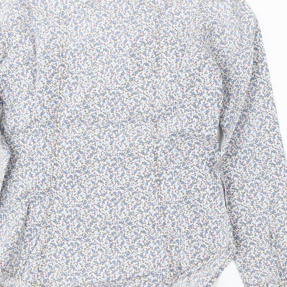 United Colors of Benetton Womens Multicoloured Floral Cotton Basic Button-Up Size S Collared