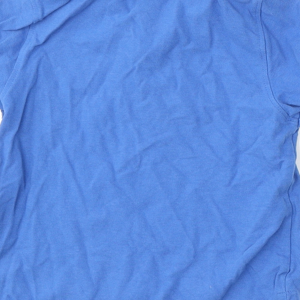 Jack Green Boys Blue Cotton Basic Polo Size 5-6 Years Collared