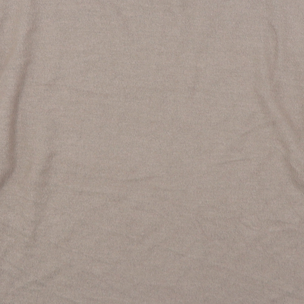 H&M Womens Beige Round Neck Viscose Pullover Jumper Size XS