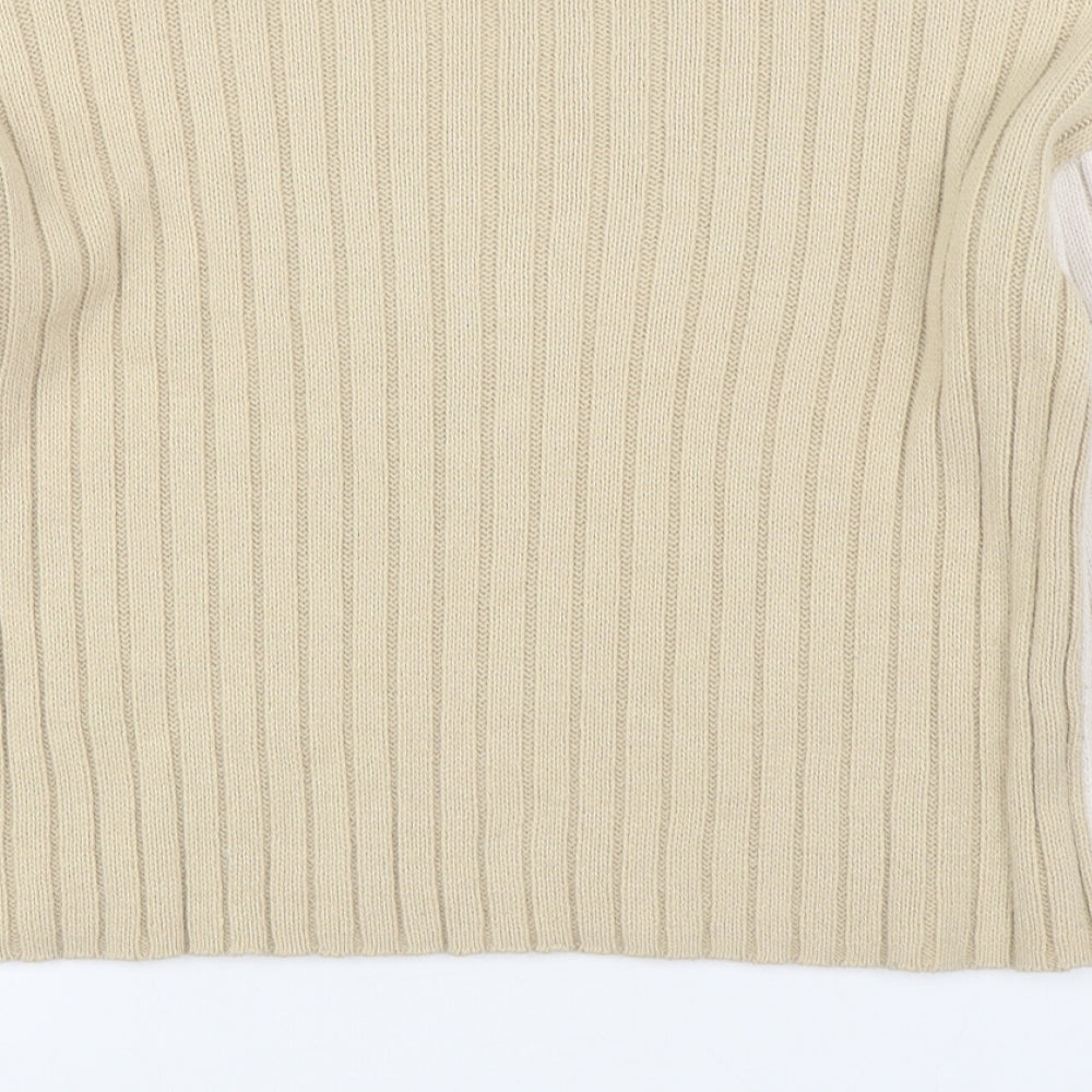 Primark Womens Beige Round Neck Acrylic Pullover Jumper Size 2XS