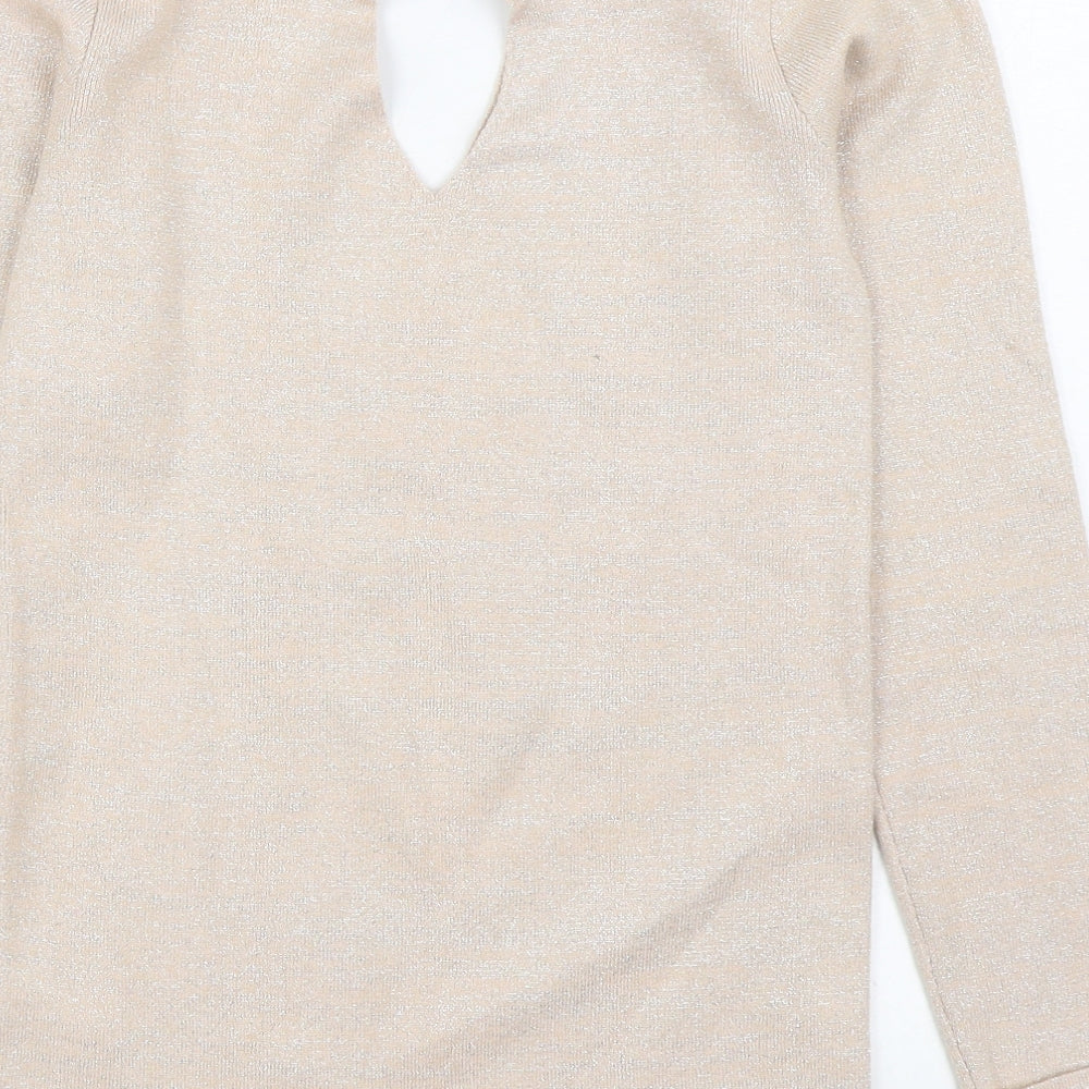 Dorothy Perkins Womens Pink Round Neck Viscose Pullover Jumper Size 14