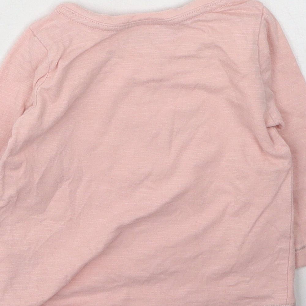 NEXT Girls Pink Cotton Basic Casual Size 3-6 Months Round Neck