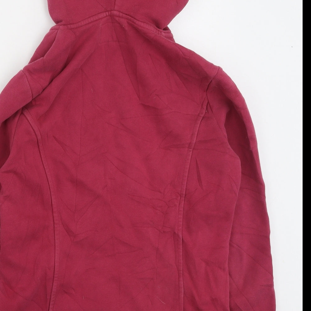 Marks and Spencer Womens Red Round Neck Cotton Full Zip Jumper Size M