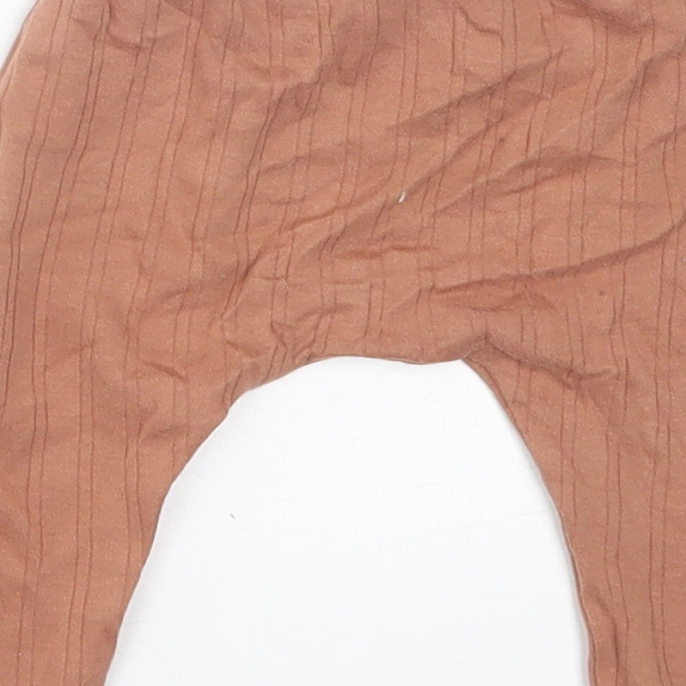 NEXT Girls Brown Cotton Capri Trousers Size 3-6 Months Pullover