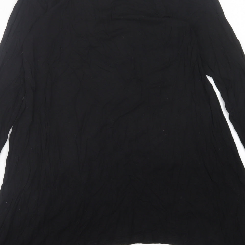 Papaya Womens Black Viscose A-Line Size 10 Crew Neck Pullover