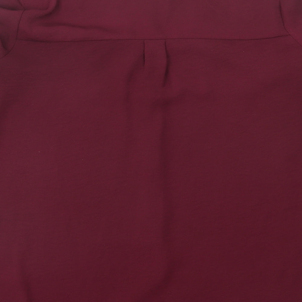 Wallis Womens Purple Polyester A-Line Size 14 Collared Button