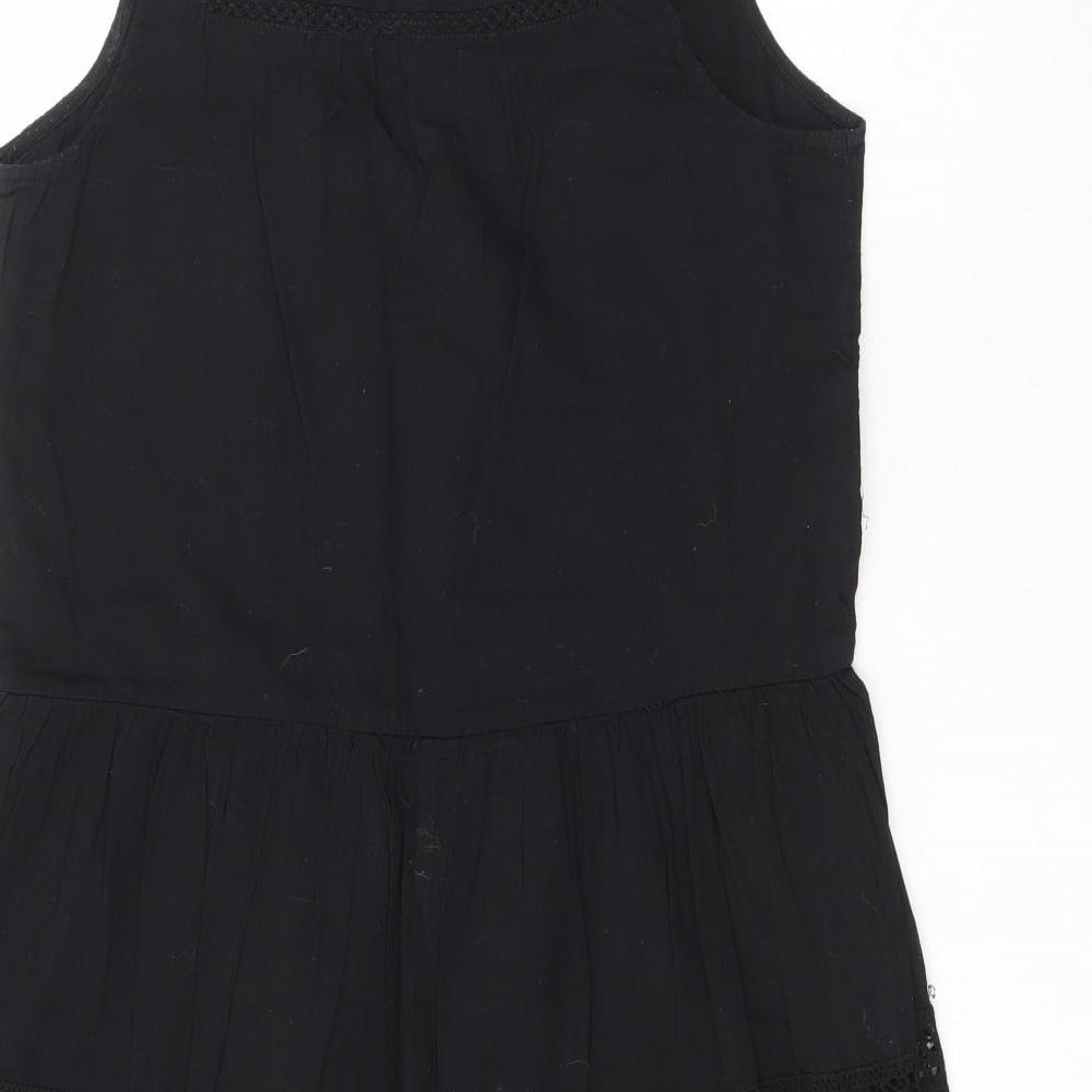 NEXT Womens Black 100% Cotton Fit & Flare Size 8 V-Neck