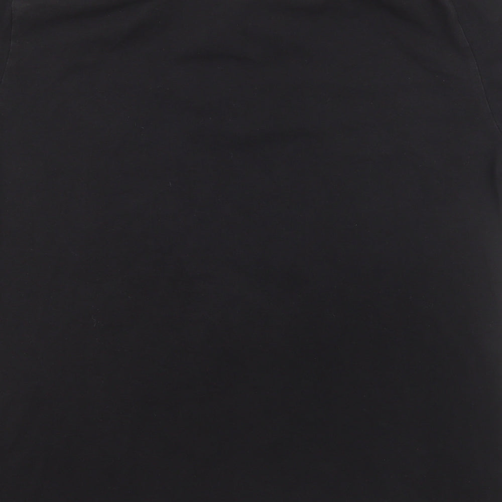 H&M Mens Black Cotton Button-Up Size L Collared