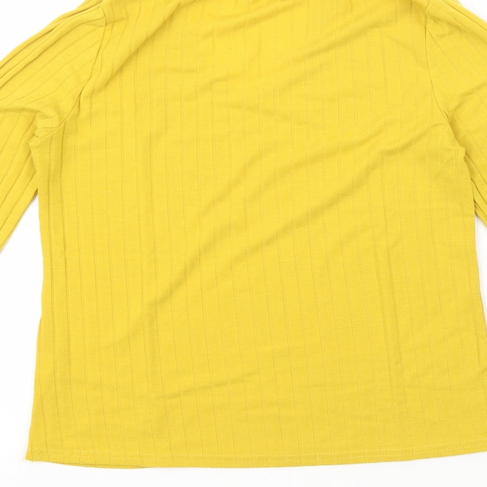 Chemistry Womens Yellow Polyester Pullover Sweatshirt Size 12