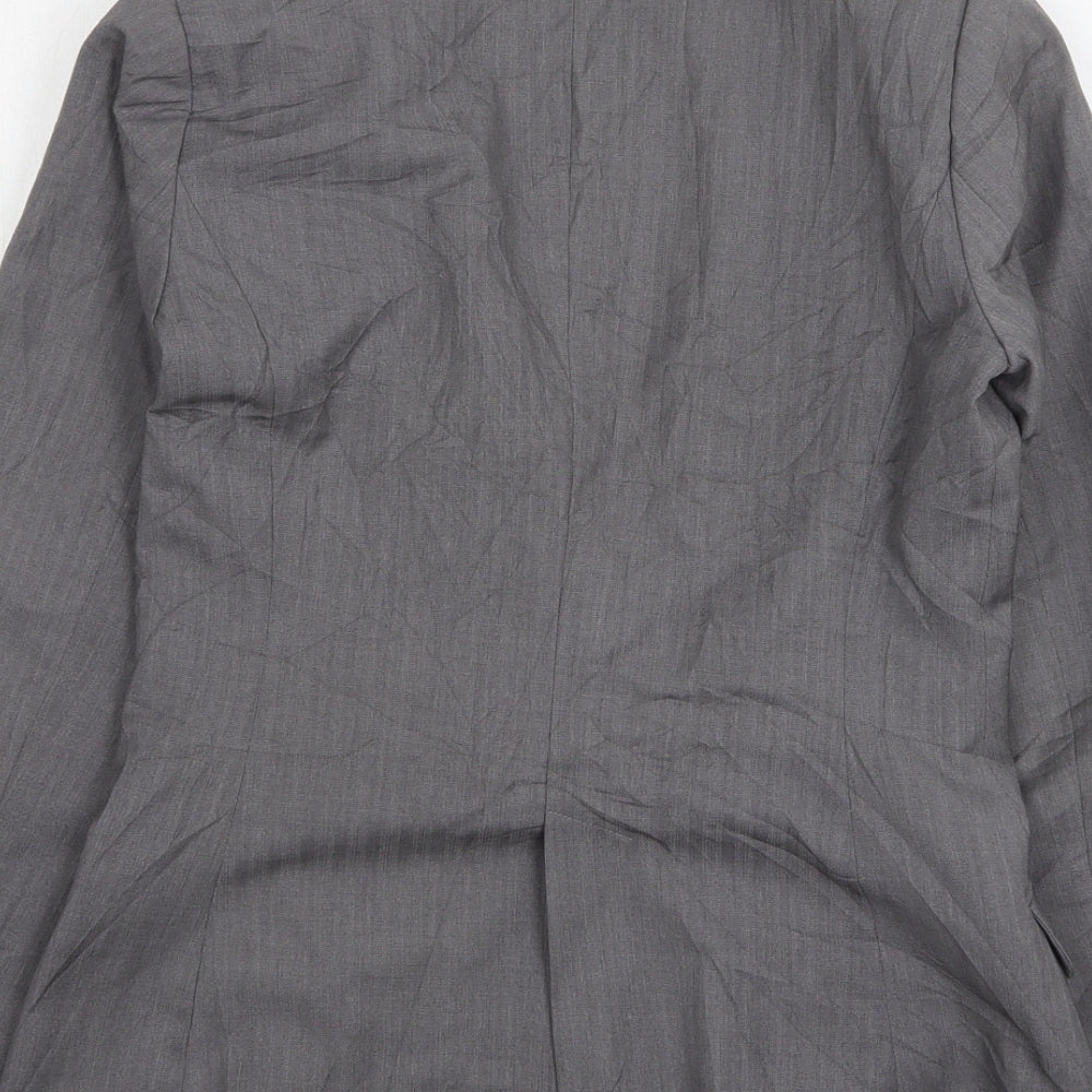 Denim & Co. Womens Grey Polyester Jacket Suit Jacket Size 8