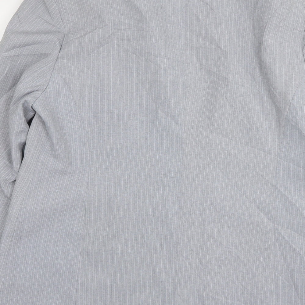 CLC Womens Grey Striped Polyester Jacket Suit Jacket Size 16