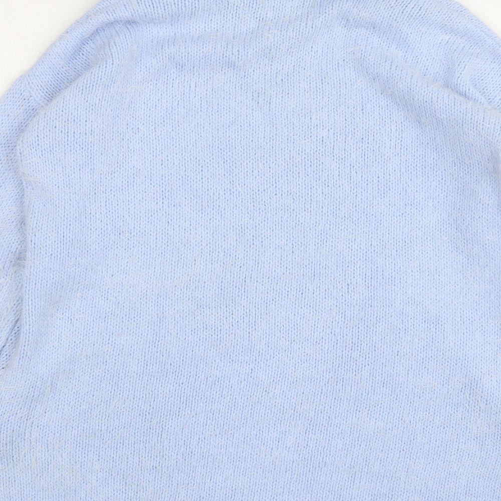 Papaya Womens Blue Roll Neck Acrylic Pullover Jumper Size M