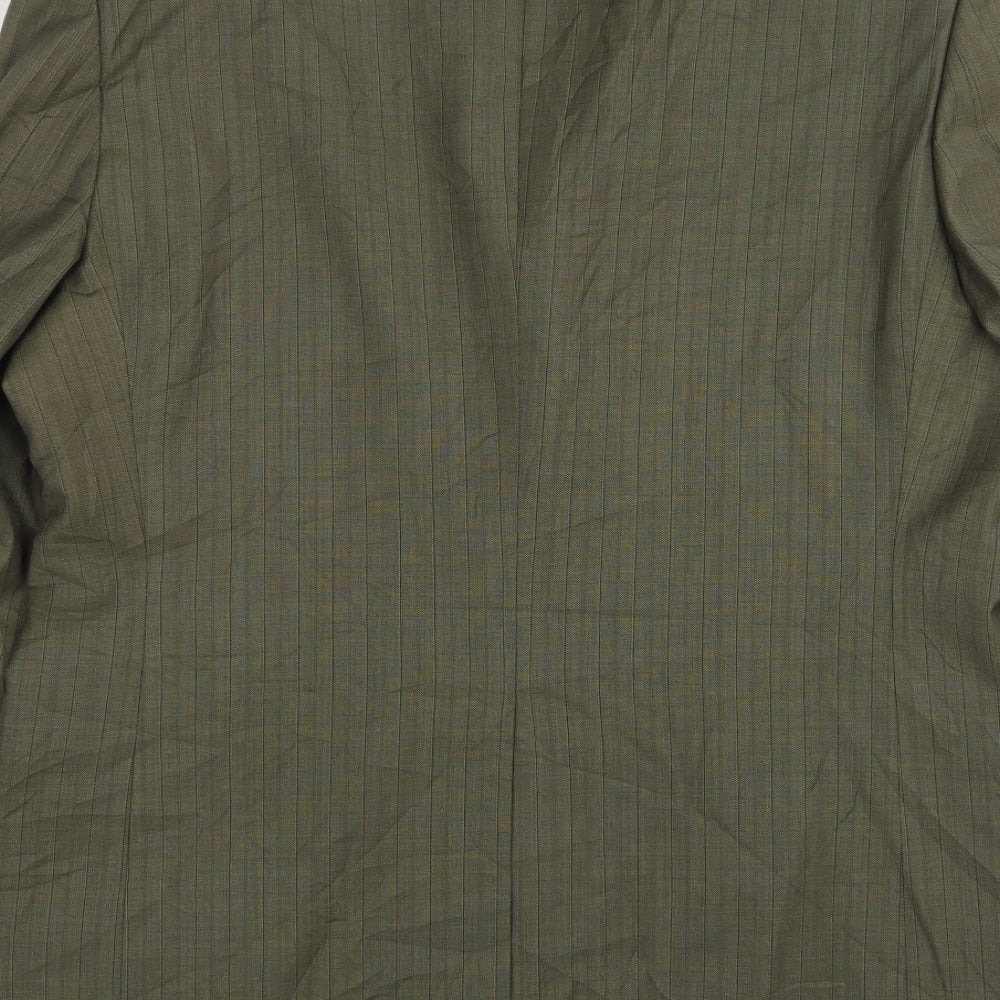 Greenwoods Mens Grey Striped Wool Jacket Suit Jacket Size 42