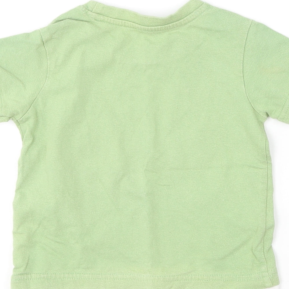 Matalan Baby Green Cotton Basic T-Shirt Size 12-18 Months Round Neck