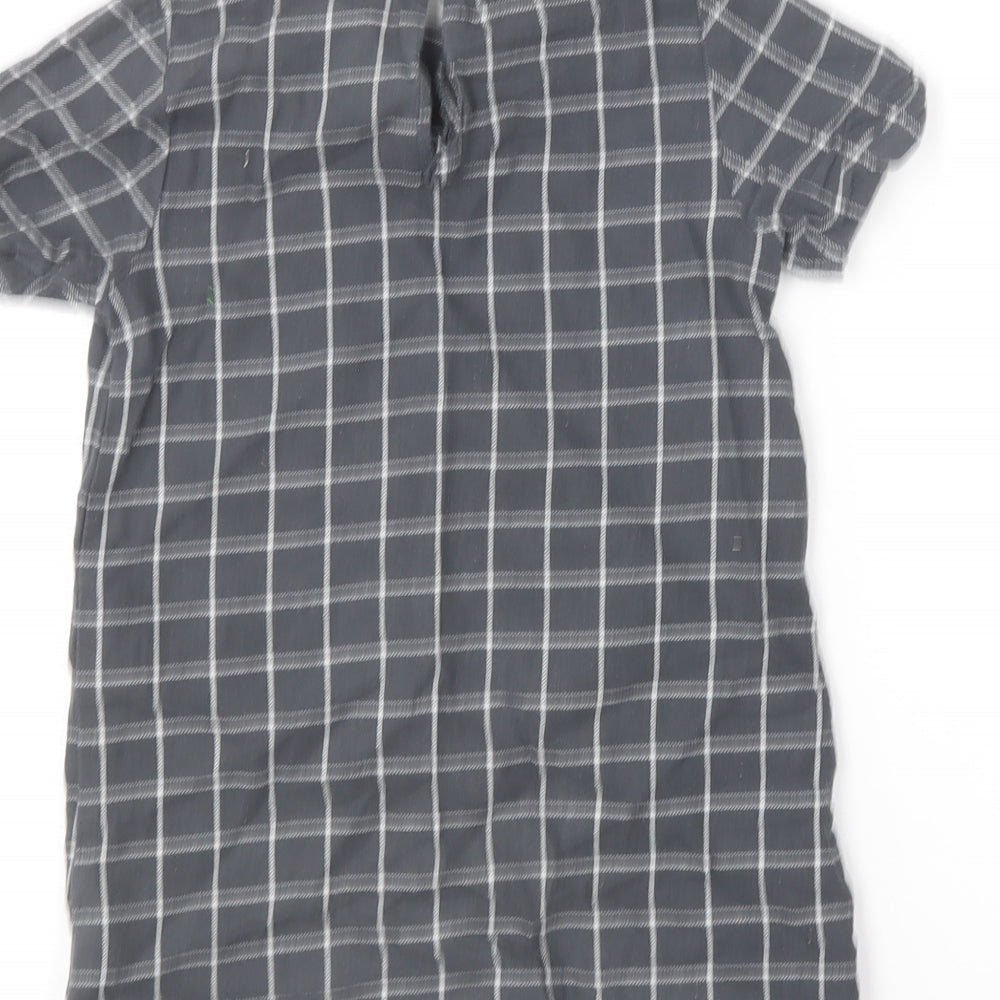 NEXT Girls Black Striped Cotton A-Line Size 4 Years Round Neck