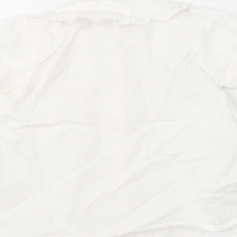 TU Girls White Cotton Skater Dress Size 6-9 Months Collared
