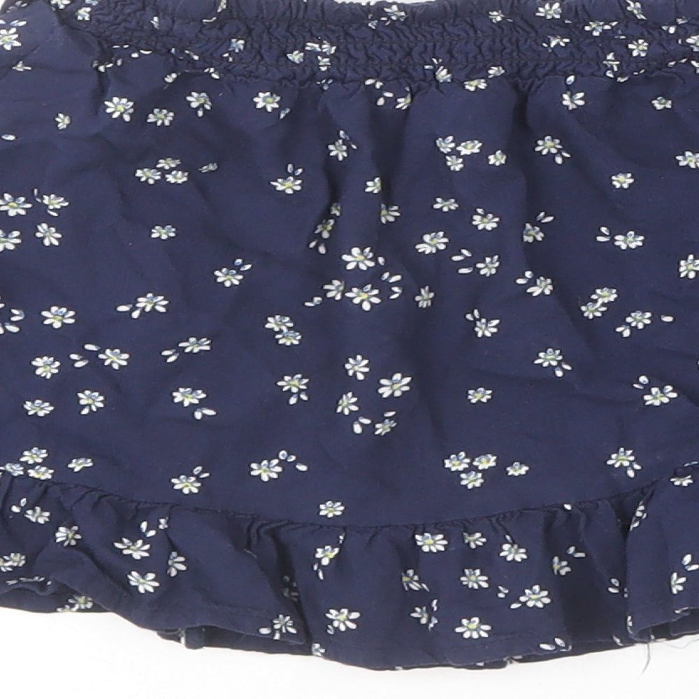 NEXT Girls Blue Floral Viscose Skater Skirt Size 3 Years Regular