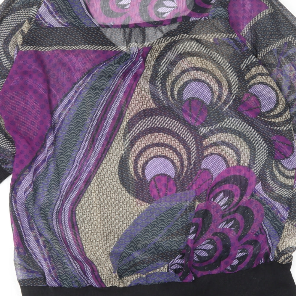 Charlise Womens Multicoloured Polyester Basic Blouse Size 14 V-Neck