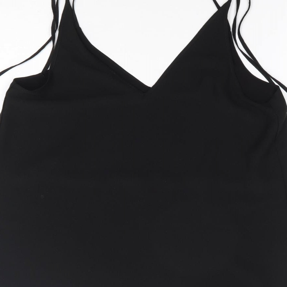 River Island Womens Black Polyester Camisole Tank Size 10 V-Neck