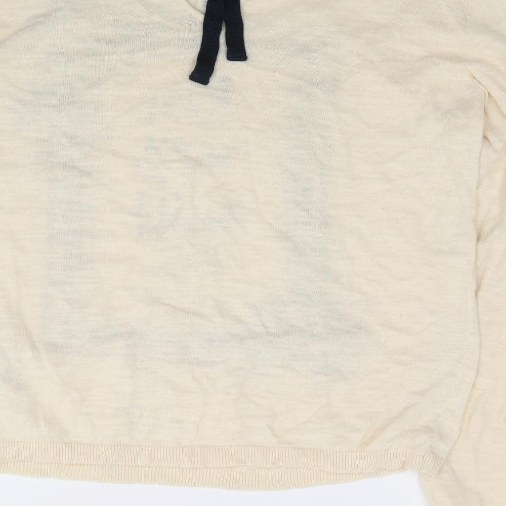 Springfield Womens Beige 100% Cotton Jersey T-Shirt Size M Round Neck