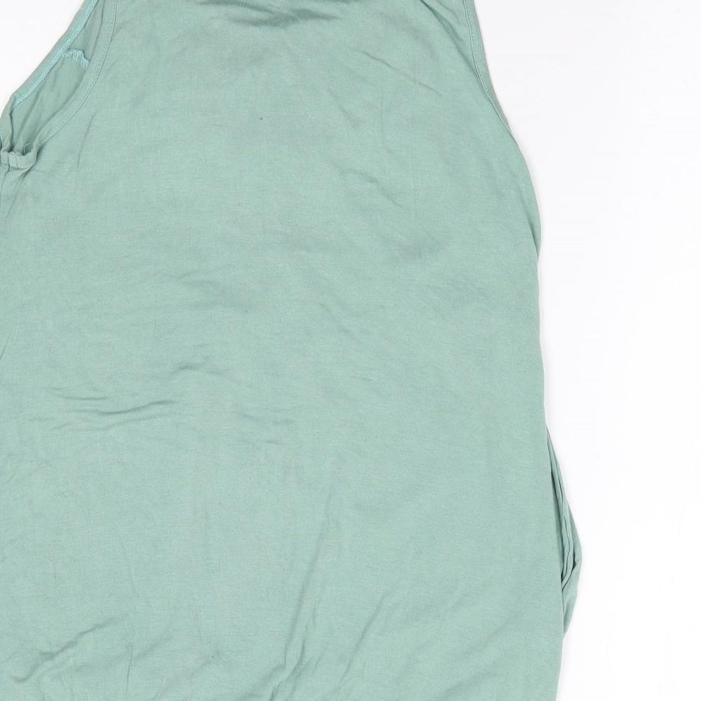 Love Culture Womens Green Polyester Jersey Tank Size S Round Neck