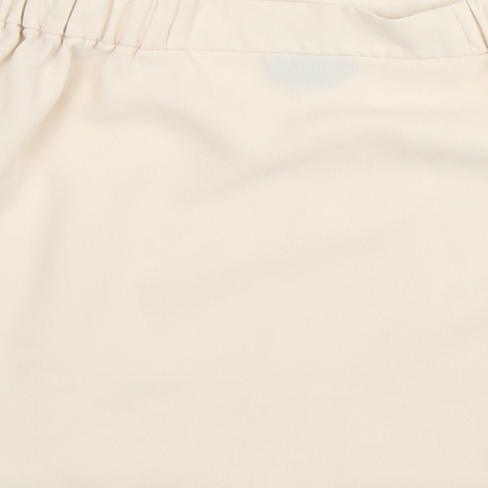 Topshop Womens Beige Polyester Basic Blouse Size 10 Off the Shoulder